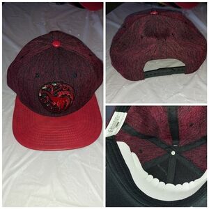 Red and Black Game Of Thrones Snapback Cap.